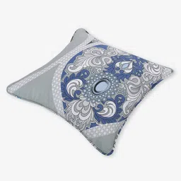 SWAYAM Blue & Grey Set of 2 Abstract Square Cushion Covers image 5