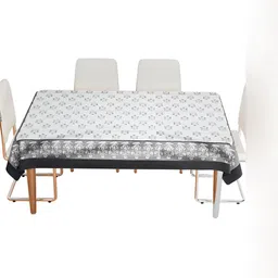 Kuber Industries Grey & White Grey & White 2.28 m x 1.52 m Cotton Table Cover-29