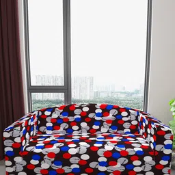 DREAM CARE Red & Brown Printed Waterproof 3-Seater Sofa Cover-image-70