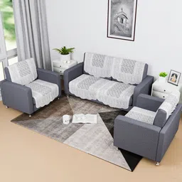 Kuber Industries White Printed Cotton Sofa Cover-image-39