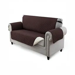 HOUSE OF QUIRK Brown Solid 4 Seater Reversible Sofa Slipcovers-58