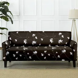 Cortina Brown & White Printed 3-Seater Sofa Covers-image-84