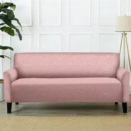 Cortina Pink Printed 2-Seater Super-Stretchable Non-Slip Sofa Slipcover-image-11