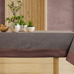 CASA-NEST Brown Cotton 4 Seater Table Cover-image-14