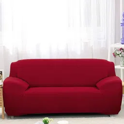 Dakshya Industries Maroon 3-Seater Stretchable Sofa Cover-image-50