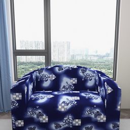 DREAM CARE Purple & White Printed Waterproof & Flexible 2-Seater Sofa Cover-image-94