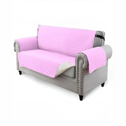 HOUSE OF QUIRK Pink Solid 4 Seater Reversible Sofa Slipcovers-image-97
