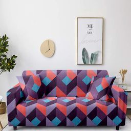 Aura Pink & Purple 3-Seater Printed Non-Slip Sofa Cover-picture-30