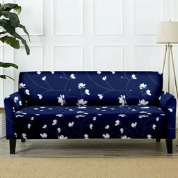 Cortina Blue & White Printed 2-Seater Sofa Covers-image-15