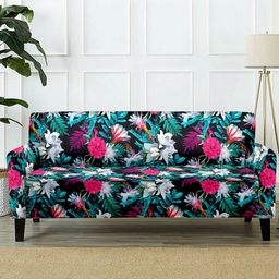 Cortina Multicolor Printed 3-Seater Stretchable Non-Slip Sofa Slipcover-image-15