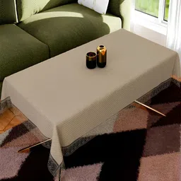 Kuber Industries Gold-Toned Geometric Printed Waterproof 6-Seater Table Cover-29