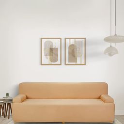 Dakshya Industries Beige  3-Seater Stretchable Sofa Cover-image-34