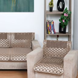 MORADO Brown 10 Pieces Printed  Sofa Cover-image-82
