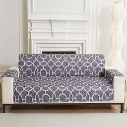 HOUSE OF QUIRK Grey & White Single Seater Quilted Anti-Slip Water-Resistant Sofa Mat-image-10
