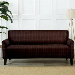 Cortina Brown Checked 2-Seater Sofa Covers-25