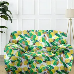 Cortina Green & Yellow Printed Sofa Cover-image-65