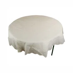MONKDECOR Cream Floral 4 Seater Cotton Round Table Cover-image-50