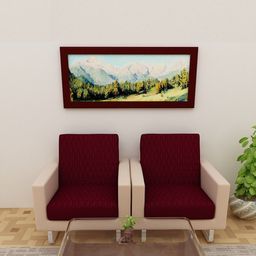DREAM CARE 4 Pcs Maroon Printed Waterproof & Stretchable Cotton 2 Seater Sofa Covers-26