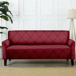 Cortina Maroon Ethnic Motifs Printed 2-Seater Sofa Cover-8