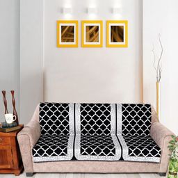 Nendle Damask Black Velvet Self Designed 3 Seater Sofa Covers-image-96
