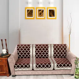 Nendle Patterned 3-Seater Velvet Sofa Cover-image-1