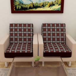 DREAM CARE White & Orange Printed 2-Seater Sofa Covers-image-38