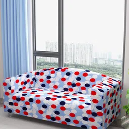 DREAM CARE Blue & Red Printed Waterproof & Flexible 3-Seater Sofa Cover-image-98