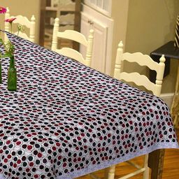 Dakshya Industries Black & White Waterproof Rectangle 6-Seater Table Cover-image-39