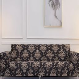 Dakshya Industries Brown & Black Ethnic Motif Printed Elasticated Sofa Cover-image-30