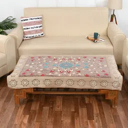 MULTITEX Brown Floral Anti-Slip 4 Seater Table Cover-picture-51