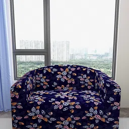 DREAM CARE Blue & Purple Printed Waterproof & Flexible 2-Seater Sofa Cover-image-61