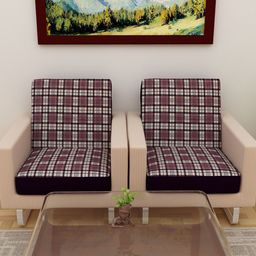 DREAM CARE Pink & White Printed 2-Seater Sofa Covers-image-24