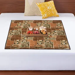 Kuber Industries Brown Bed Server Dual Side Printed Food Mat-16