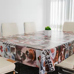 Kuber Industries Brown Waterproof 4-Seater Table Cover-40