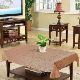 Kuber Industries Brown Geometric Rectangular Table Cover-18