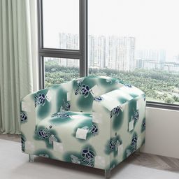 DREAM CARE Green & White Printed Waterproof 1-Seater Sofa Cover-image-92