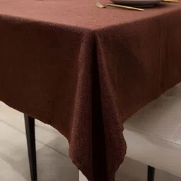 HOKIPO Brown 6 Seater Rectangle Table Cover-13