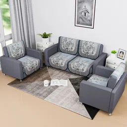 Kuber Industries Blue & White Printed Cotton Sofa Cover-image-35