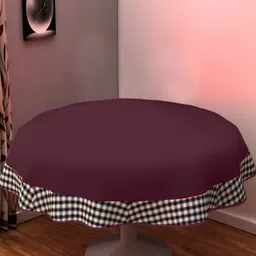 Home Heart Purple Cotton Round 8-Seater Table Cover with Patchwork details-27