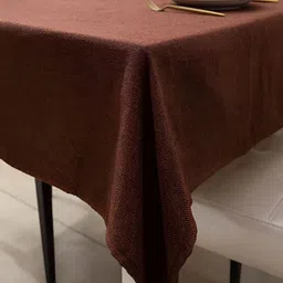 HOKIPO Brown 4 Seater Rectangular Table Cover-image-58