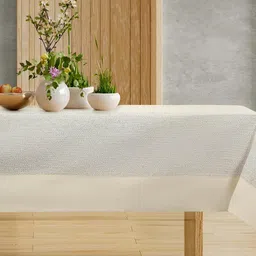 CASA-NEST Off White Cotton 4 Seater Table Cover-image-81
