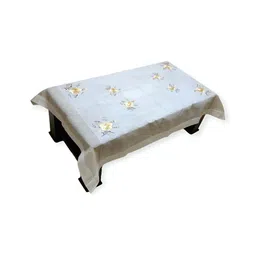 MONKDECOR Blue & Yellow Floral Embroidered Table Cover-19