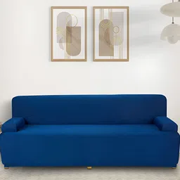 Dakshya Industries Blue Elasticated Sofa Cover-image-97