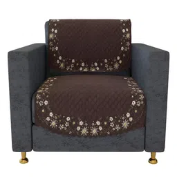 Kuber Industries Brown 2 Pieces Solid Velvet Sofa Covers-37