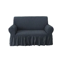 HOUSE OF QUIRK Grey Stretchable 4-Seater Sofa Cover-image-9