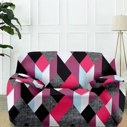 Cortina Pink & Grey Printed 1-Seater Sofa Covers-image-78