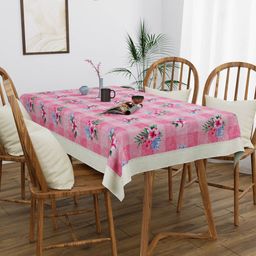 Clasiko Pink & Blue Printed Rectangle 4 Seater Table Covers-47