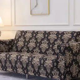 Dakshya Industries Brown & Beige Printed 3-Seater Sofa Cover-image-79