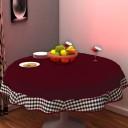 Home Heart Burgundy & White Cotton Patchwork Round Table Cover-18