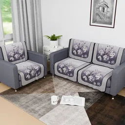 Kuber Industries Grey Cotton Sofa Cover-image-61